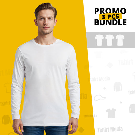 3 Bundle Pack - 3 Long Sleeve T-shirts Super Premium - Man
