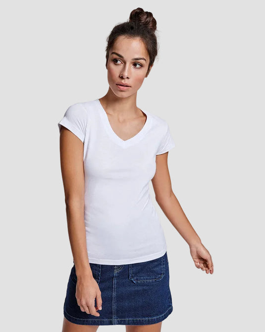 Fitted V-Neck T-Shirt VICTORIA - Women