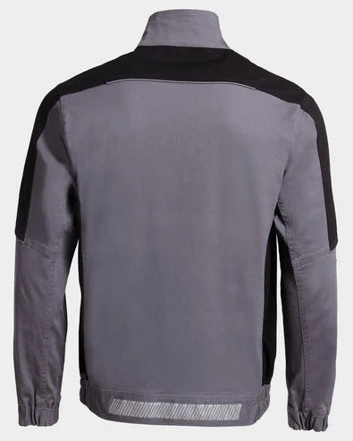 Gray jacket with black accents on a white background